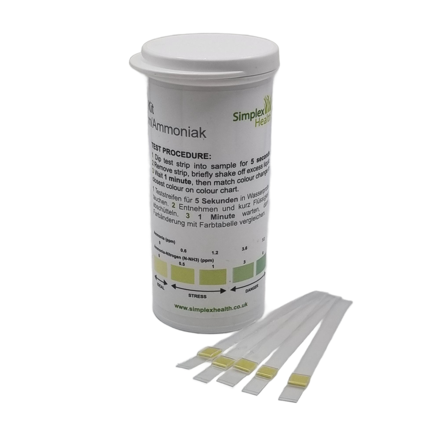 Wassertest für Ammoniak Teststreifen 0-6ppm Wasserteststreifen (25 Stück)