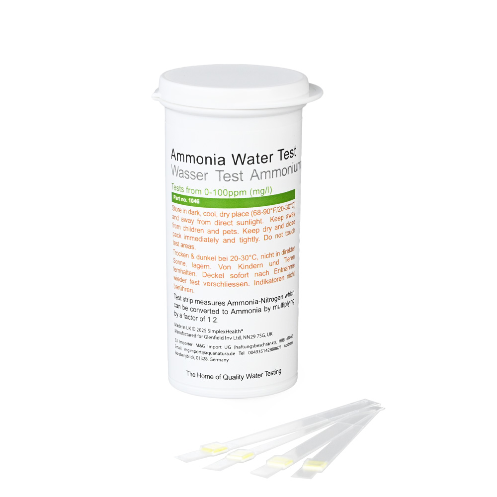 Wassertest für Ammoniak Teststreifen 0-100ppm Wasserteststreifen (25 Stück)