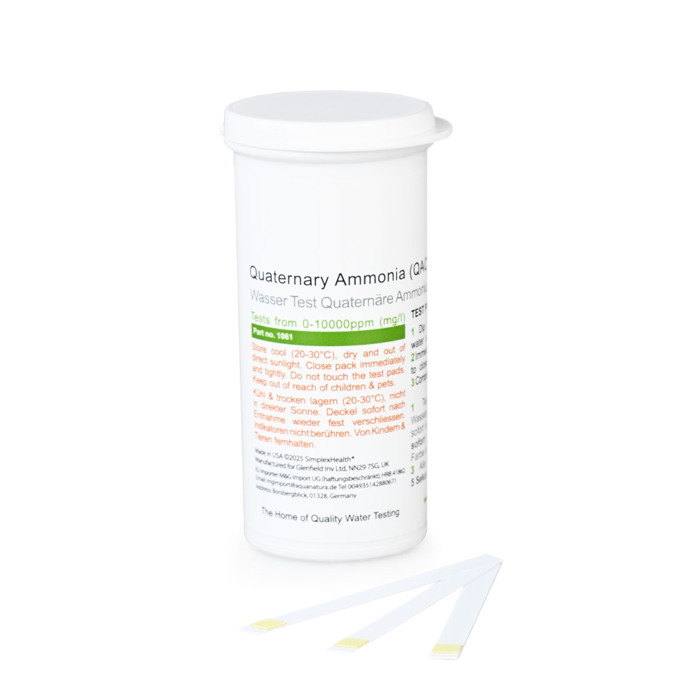 Wassertest Quaternäres Ammonium Teststreifen 0-10000ppm (50 Stück) (QUAT)